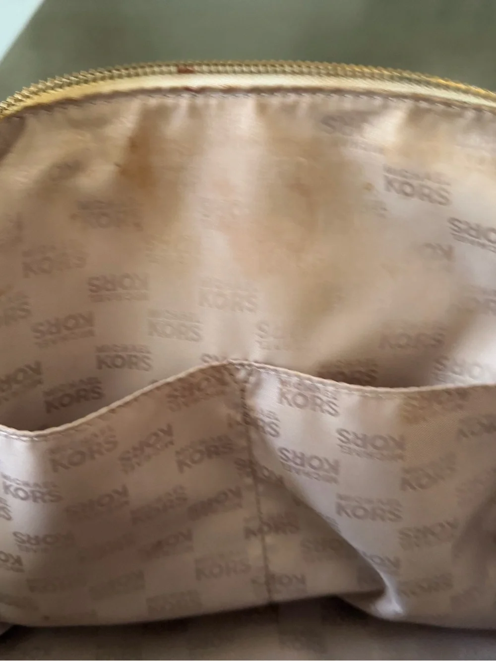 Michael Kors Cream Dome Satchel with Gold Hardware, Zip closure, Removable Strap